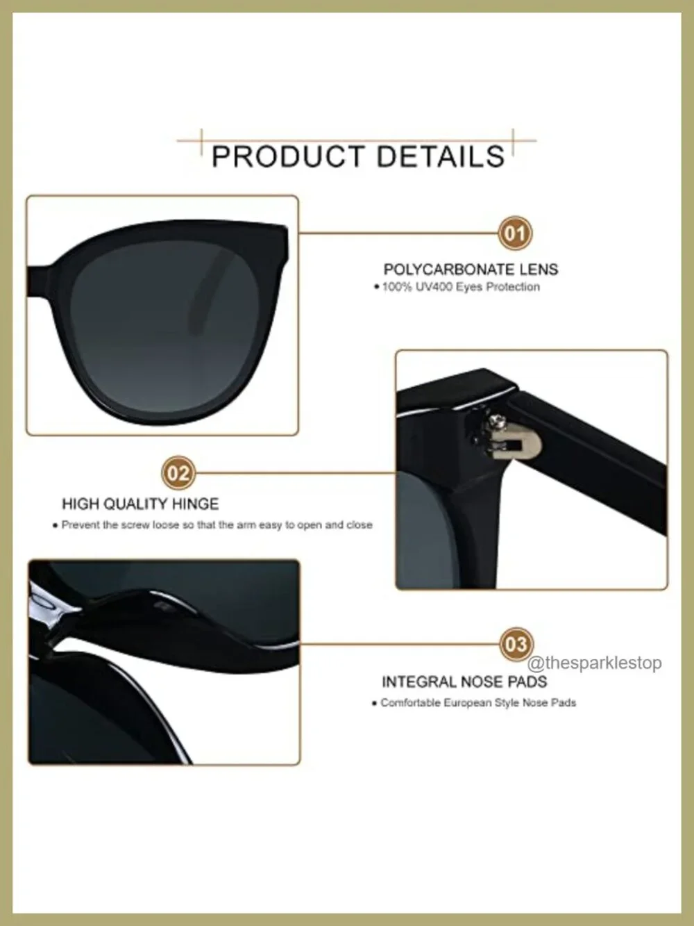 Oversized Cat Eye Sunglasses for Women Vintage UV400 Protection 2 Pack